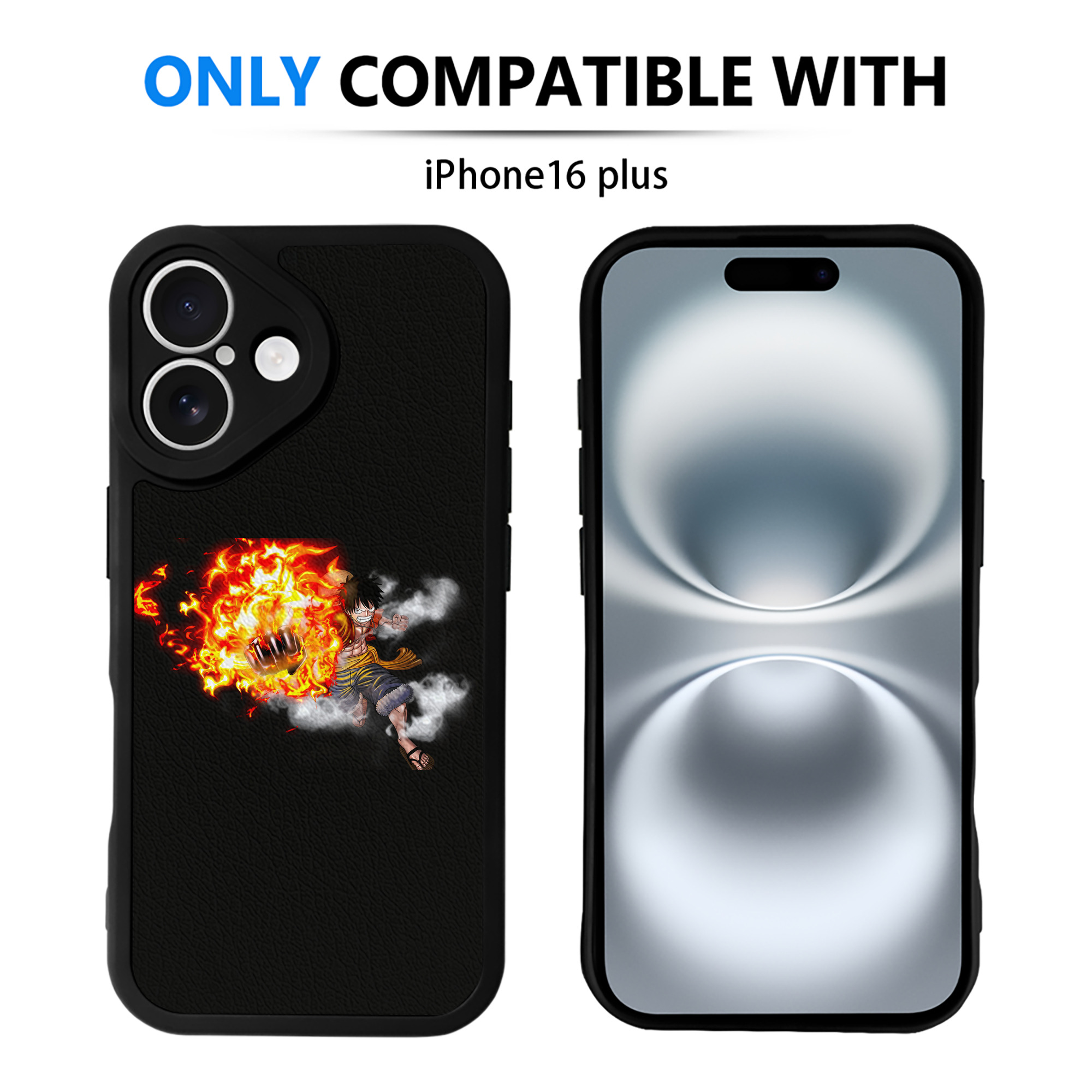 ワンピース モンキー・D・ルフィ ONE PIECE Monkey D. Luffy 【iPhone 16シリーズ対応】シリコンスマホケース（レザー調） 材質：シリコン